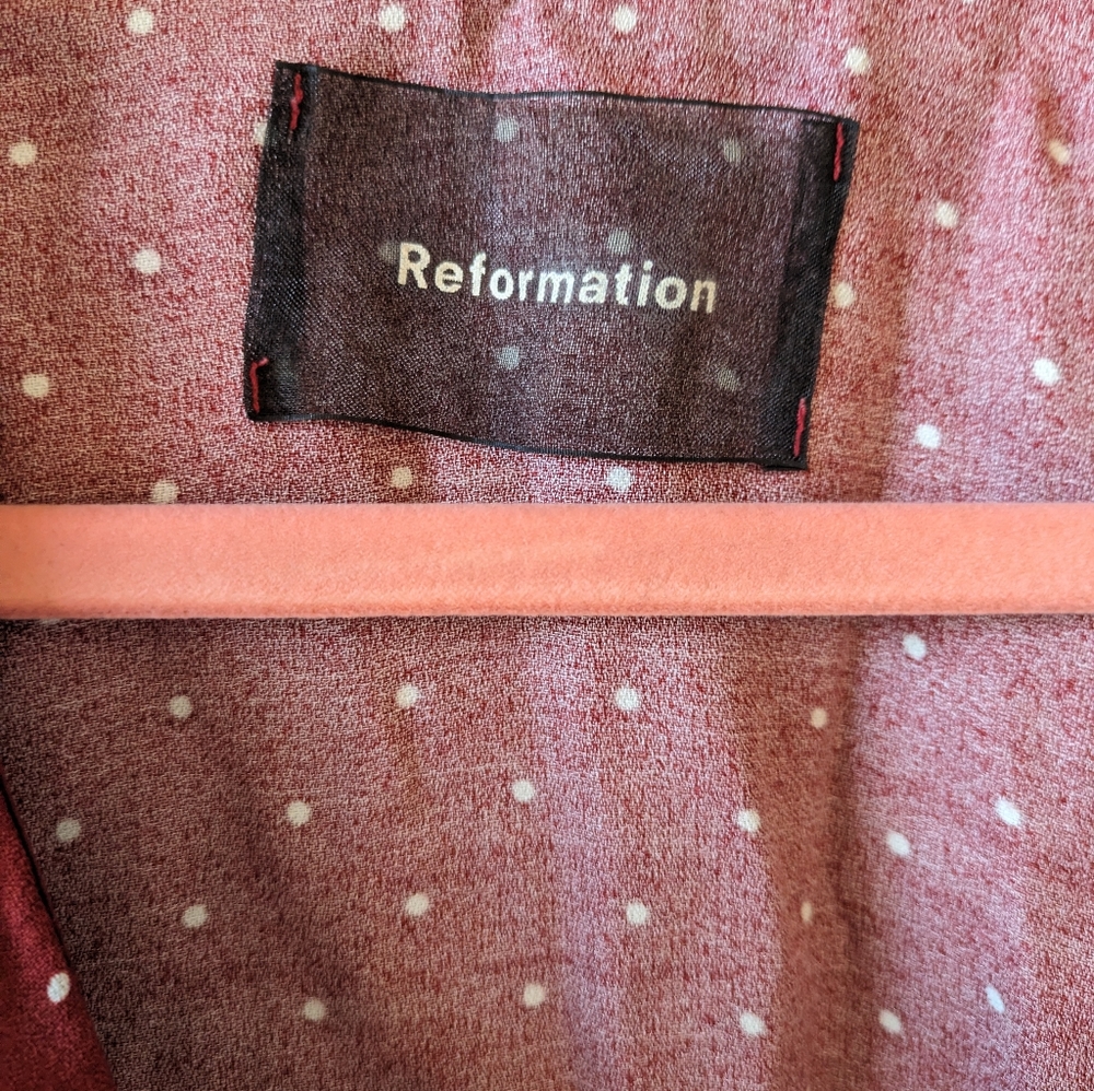 Reformation Red Polka Dot Blouse - Picture 4 of 6